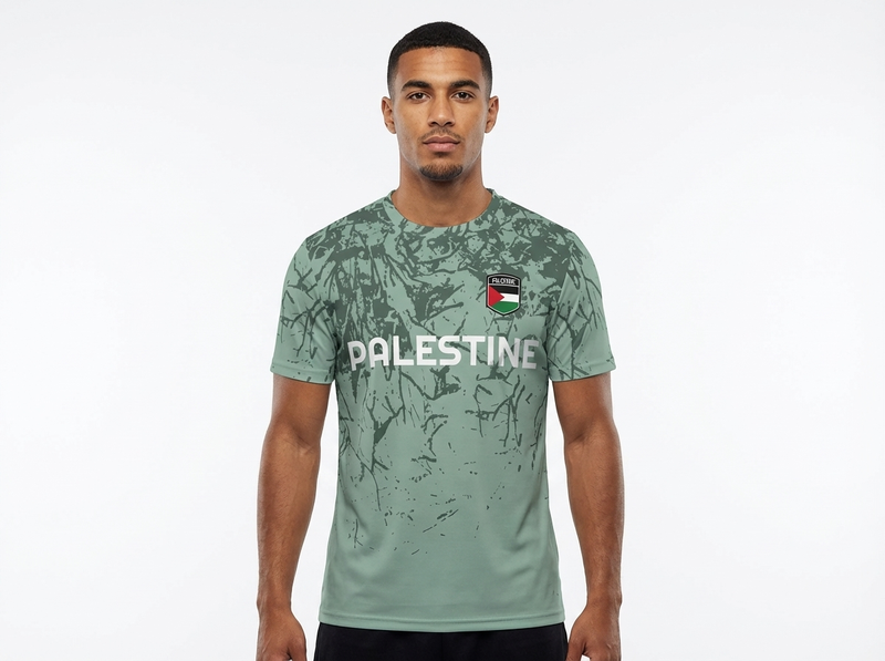 Maillot Football Palestine Vert Clair - mannequin_face - Maillot Palestine Officiel