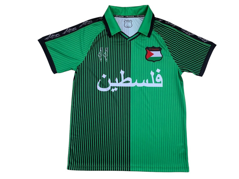 Maillot Style Polo FC Palestina Noir et Vert - Maillot Palestine Officiel