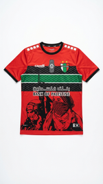 Maillot FC Palestino Rouge – Bandes Noir Vert & Motif Révolution - Vue 2