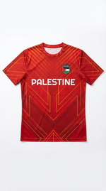 Maillot Fotball Palestine Rouge – Motif Néon Jaune - Vue 2