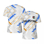Maillot Football Palestine Blanc, Bleu et Jaune - Vue 4