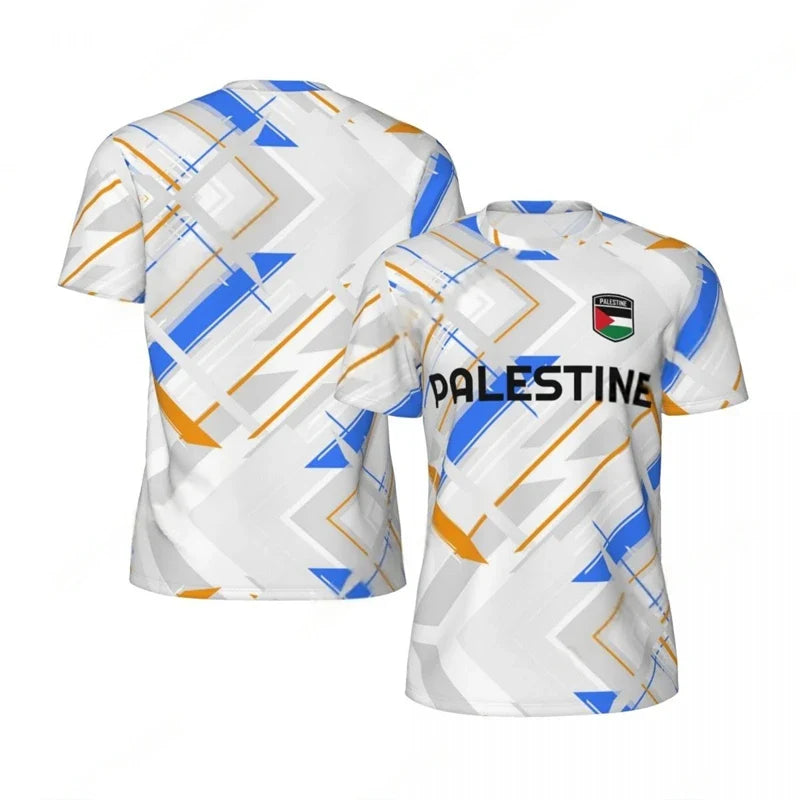Maillot Football Palestine Blanc, Bleu et Jaune - Maillot Palestine Officiel