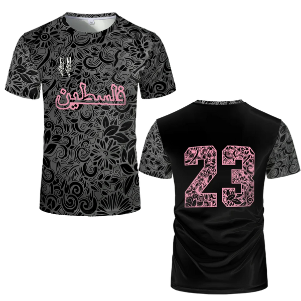 Maillot Palestine Noir et Rose