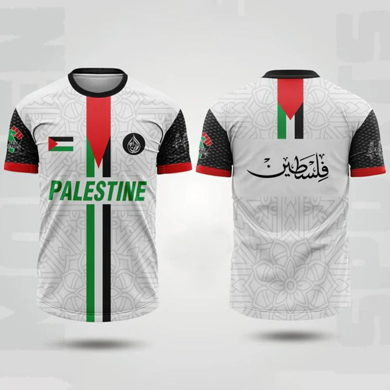 Maillot Free Palestine Blanc - Couleur Palestine - Maillot Palestine Officiel