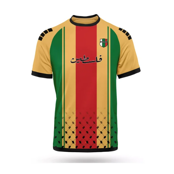 Maillot Palestine Bandes Verticales Vertes Jaunes Rouges