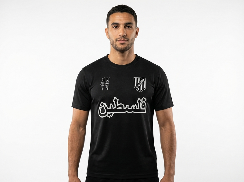 Maillot FC Palestina Noir - mannequin_face - Maillot Palestine Officiel