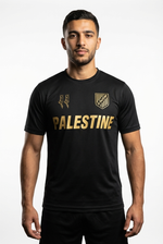 Maillot FC Palestina Noir et Or - mannequin_face - Vue 1