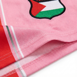 Maillot FC Palestina Rose - Bande Rouge - materiau_zoom - Vue 2