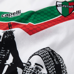 Maillot FC Palestino Blanc – Bandes Rouge Vert & Motif Révolution - materiau_zoom - Vue 3