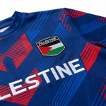 Maillot Football Palestine Bleu Foncé et Rouge - materiau_zoom - Vue 3