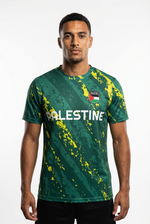 Maillot Football Palestine Vert et Jaune - mannequin_face - Vue 1