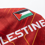 Maillot Fotball Palestine Rouge – Motif Néon Jaune - materiau_zoom - Vue 3