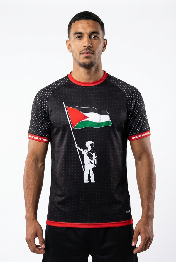 Maillot Free Palestine Noir - Drapeau Palestine