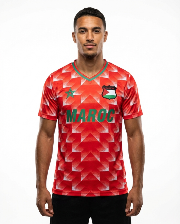 Maillot Maroc Palestine Rouge