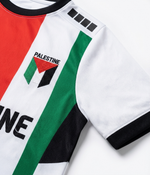 Maillot Palestine Blanc – Bande Rouge & Vert - materiau_zoom - Vue 3
