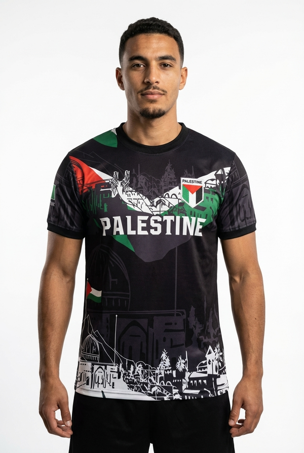 Maillot Palestine Noir – Édition Jérusalem