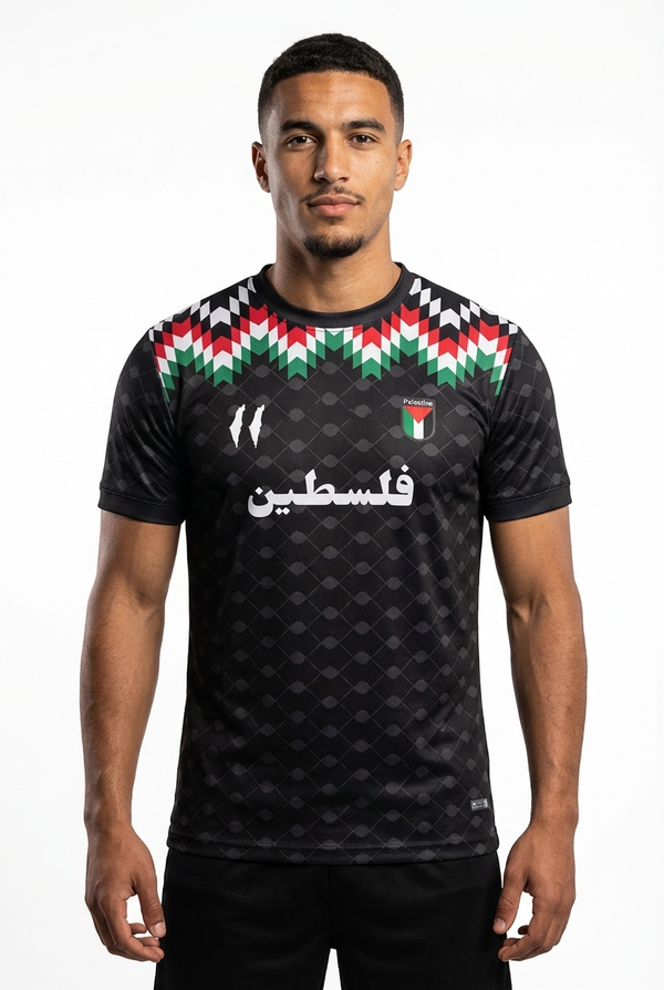 Maillot Palestine Noir – Édition Premium Keffieh