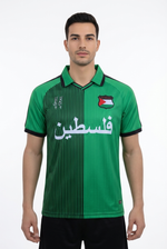 Maillot Style Polo FC Palestina Noir et Vert - mannequin_face - Vue 1