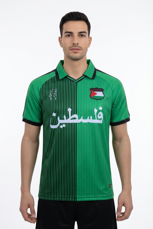 Maillot Style Polo FC Palestina Noir et Vert